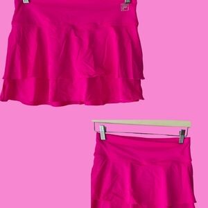 Girls Pink Layered Skirt